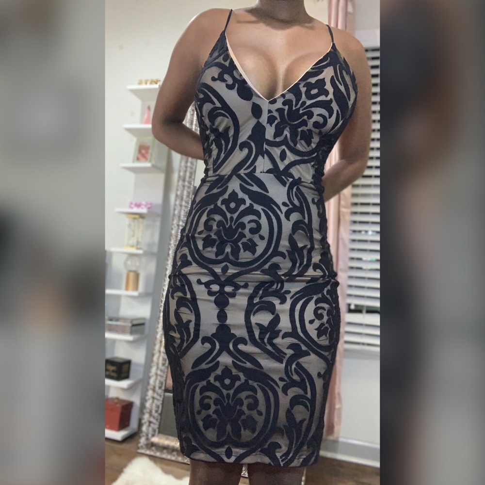 Black Lace Midi Dress